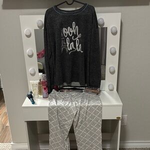 Medium Target Cozy Black and Gray Pajama Set